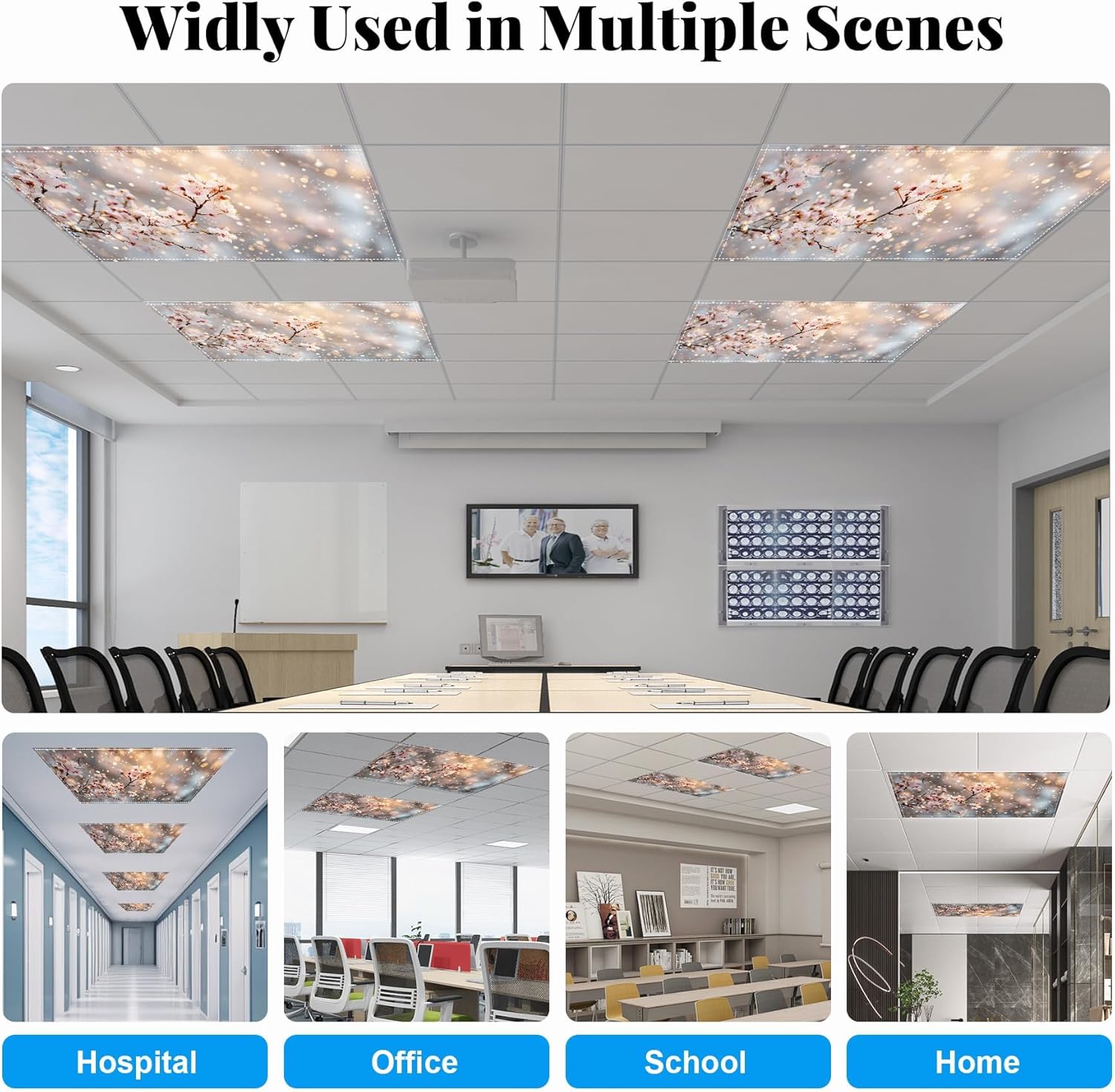 2 Pack Fluorescent Light Covers- 4 x 2 Feet Magnetic Ceiling Light Cover Room Supplies (Color 11)