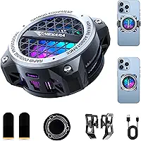 Cooler para Celular com Controle de Temperatura AI, Refrigeração Rápida USB, Ventoinha Silenciosa de 25dB para Jogos, Compatível com iPhone, Android, Nintendo Switch via Clipe ou Magnético