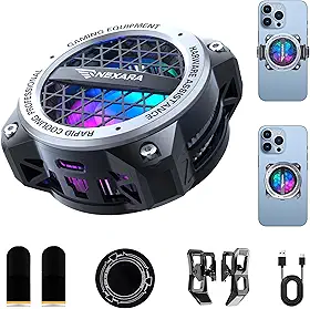 Cooler para Celular com Controle de Temperatura AI, Refrigeração Rápida USB, Ventoinha Silenciosa de 25dB para Jogos, Compatível com iPhone, Android, Nintendo Switch via Clipe ou Magnético