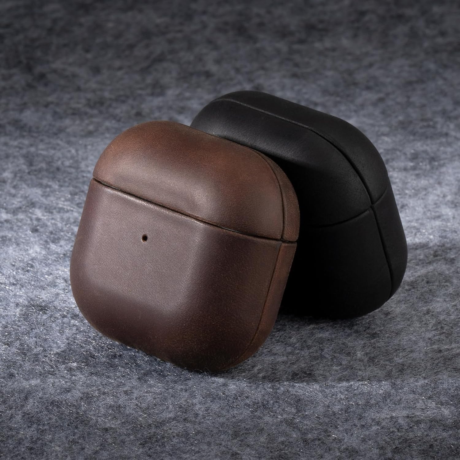 Maogoam Leather Case Compatible with AirPods 4, Genuine Vintage Crazy Horse Cowhide Leather Case for Apple Airpods 4th Generation(2024), Handcrafted, Retro Style, Dark Brown