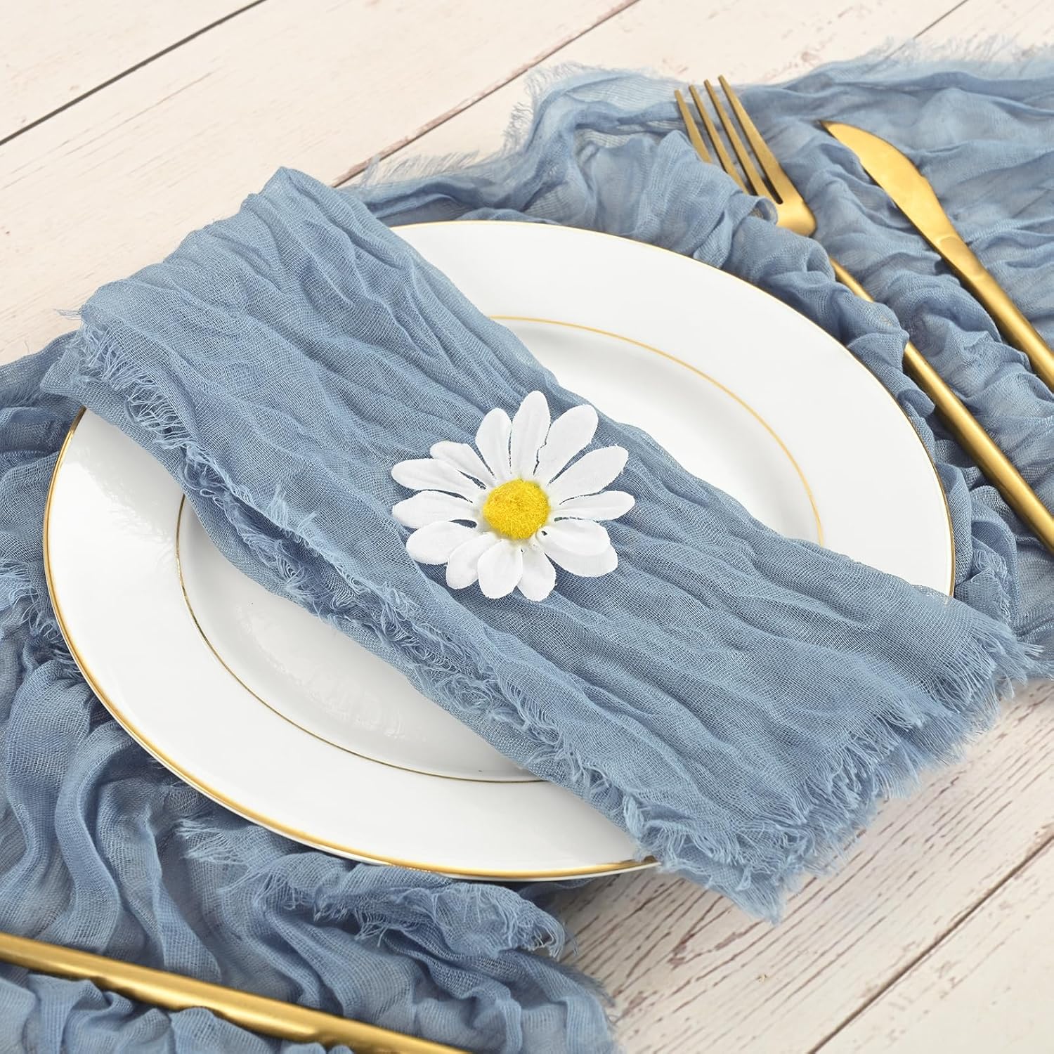 30 Pack Gauze Cheesecloth Napkins 20"x20" Dusty Blue Cloth