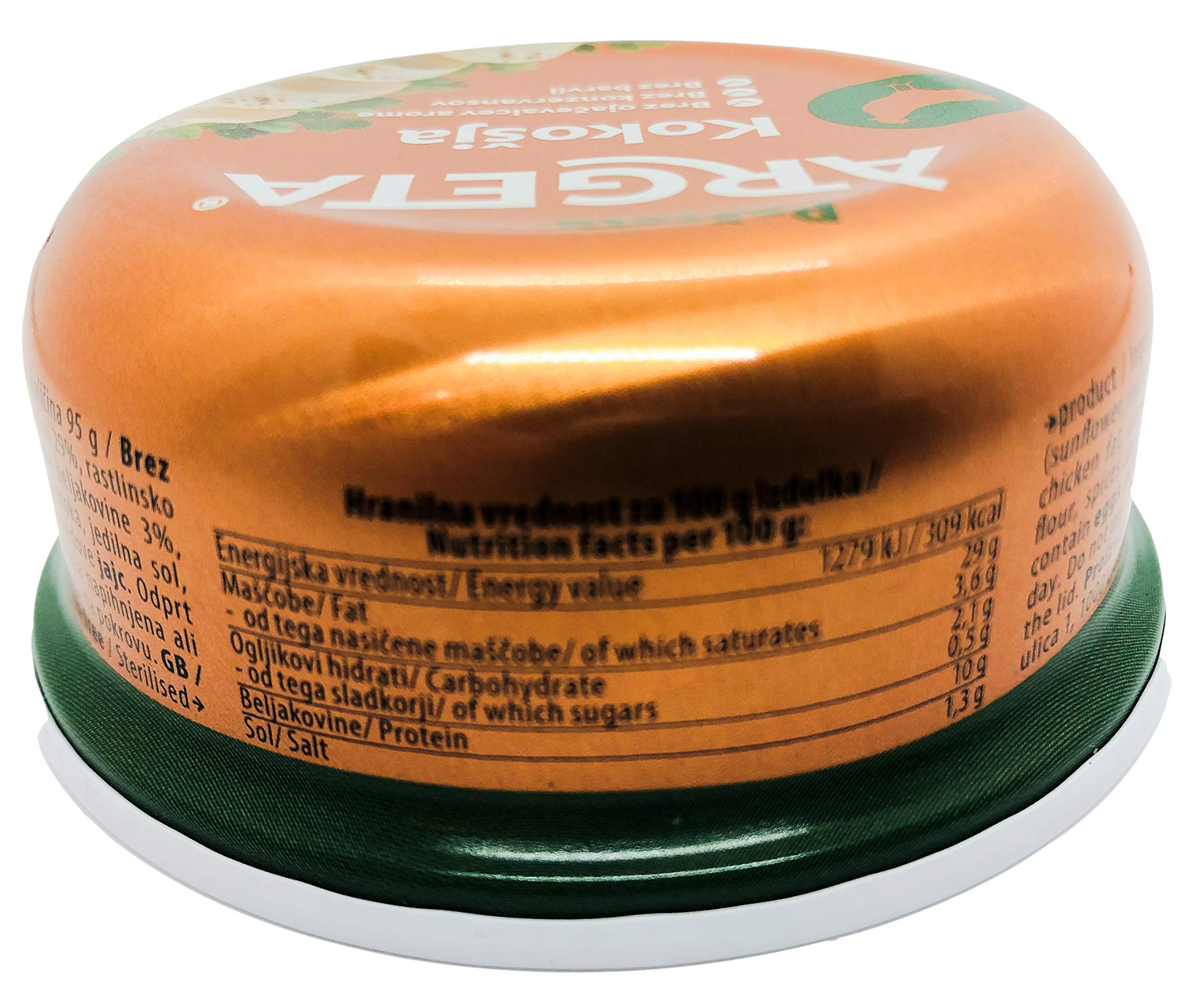 ARGETA Premium Exquisite Chicken Pate – 14 Tins of Excellent and Delicious Pate – Natural Aroma – Preservatives and Gluten Free – 1335 g (95 g per pot x 14)