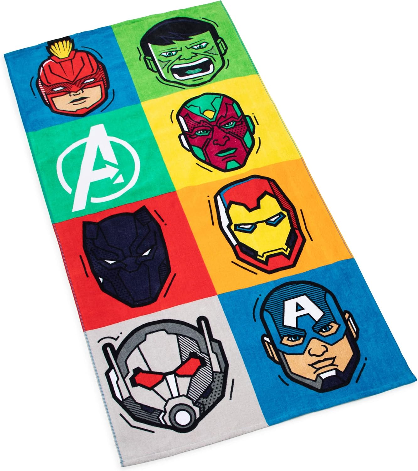Jay Franco Marvel Avengers Pop Kids Large Bath/Pool/Beach Towel - Super Soft & Absorbent Fade Resistant Cotton Towel, Measures 34 x 64 inches (Official Marvel Product), aaAC-A102, Multi - Avengers