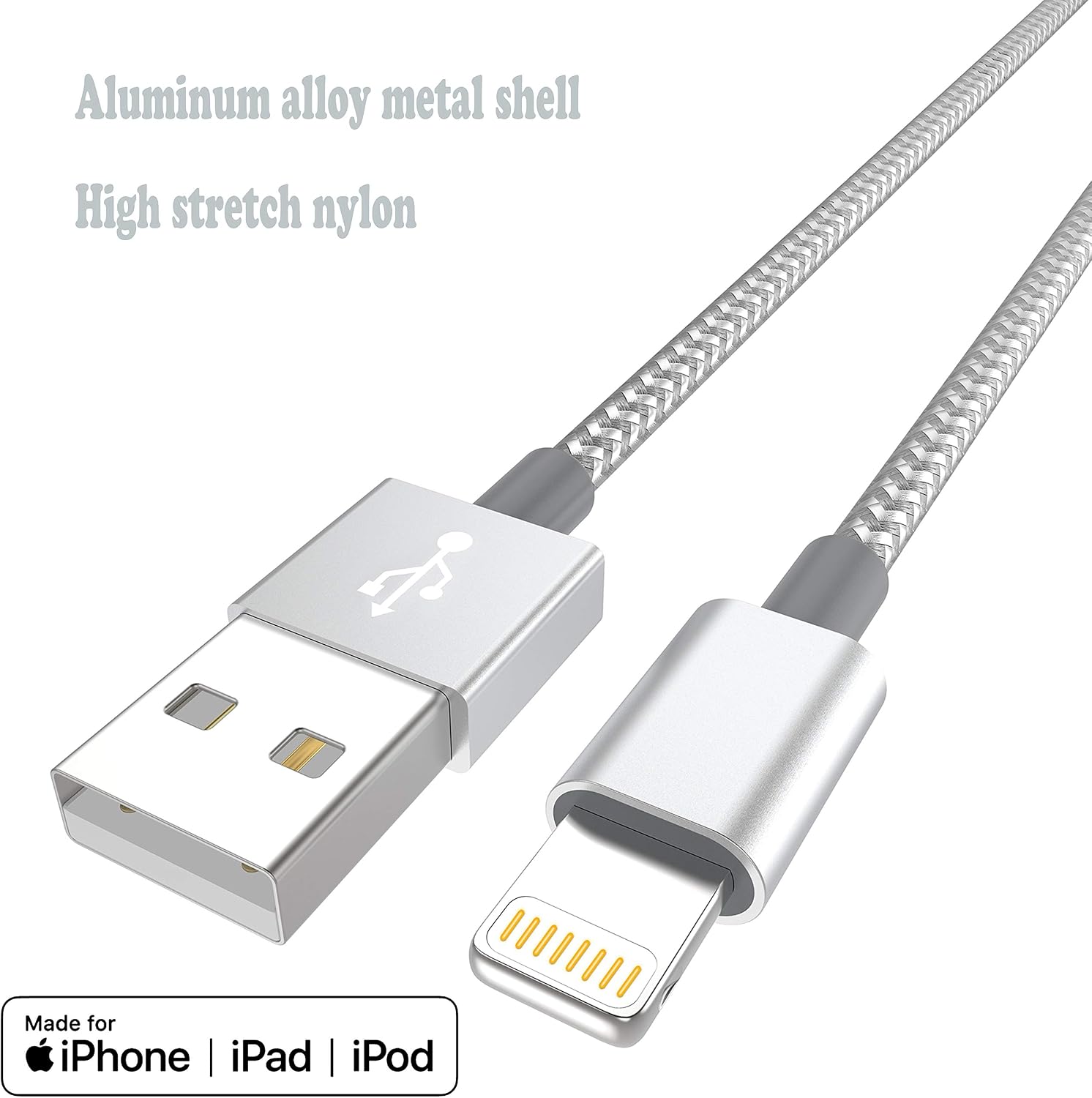 iPhone Lightning Cable, IDISON 5Colors [5-Pack], Premium Fast USB Charging Cord, Apple MFi Certified for iPhone Charger, iPhone SE/Xs/XS Max/XR/X/8 Plus/7/6 Plus,iPad Pro Air2,and More (Grey)