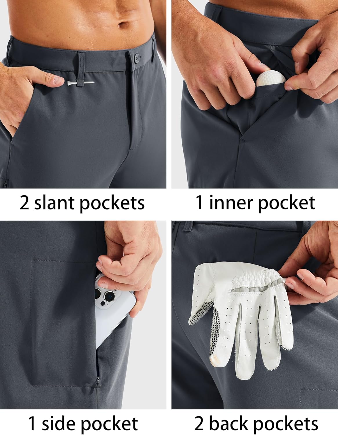 MAGCOMSEN Men's Golf Shorts with 6 Pockets 11 inch Inseam Quick Dry Stretch Casual Work Dress Hiking Shorts for Men - Image 4