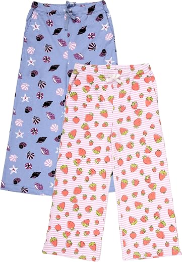 KiddoPanti Girls Printed Pyjama Pant | 100% Soft Cotton Single Jersey | Comfortable Fit with Elastic Waistband &amp; Functiona...