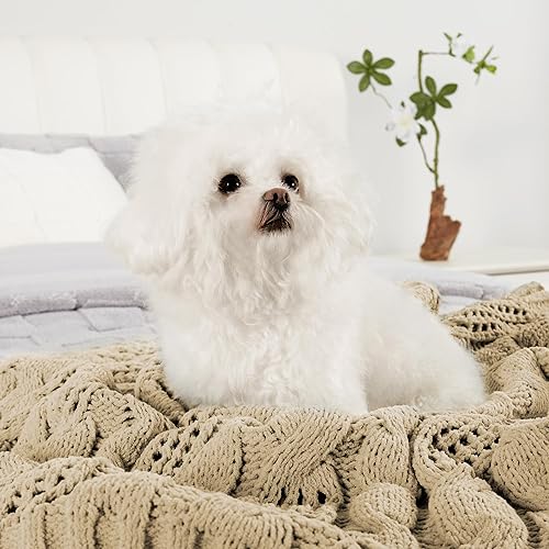 Miniatura 9 de Amélie Home Manta de punto trenzado negro, suave, acogedora, ligera y transpirable, para otoño, de lana gruesa, para sofá, dormitorio, 50 x 60