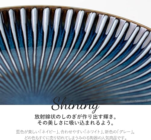 Miniatura 10 de MINORU TOUKI Minorutouki Mino ware SENDAN Plato llano gris, 8.15 × H0.98in 11.43oz Hecho en Japón