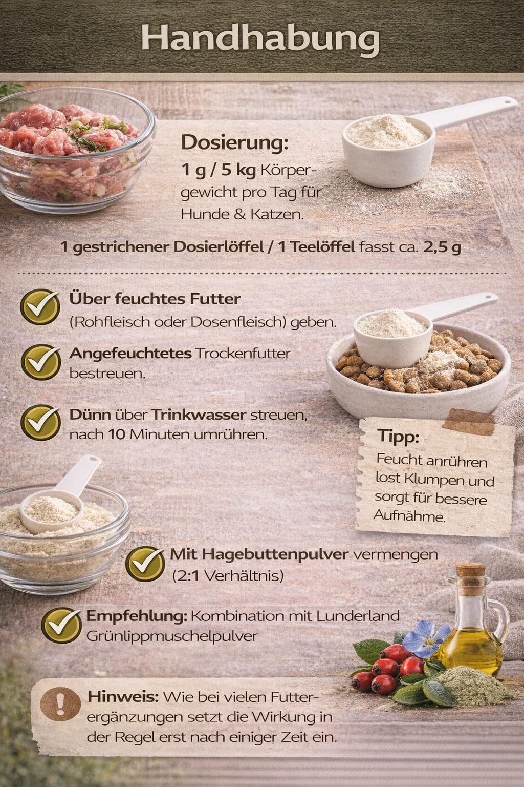 Lunderland Kollagen | 600 g | Einzelfuttermittel für Hunde & Katzen | 100% Kollagen Hydrolysat