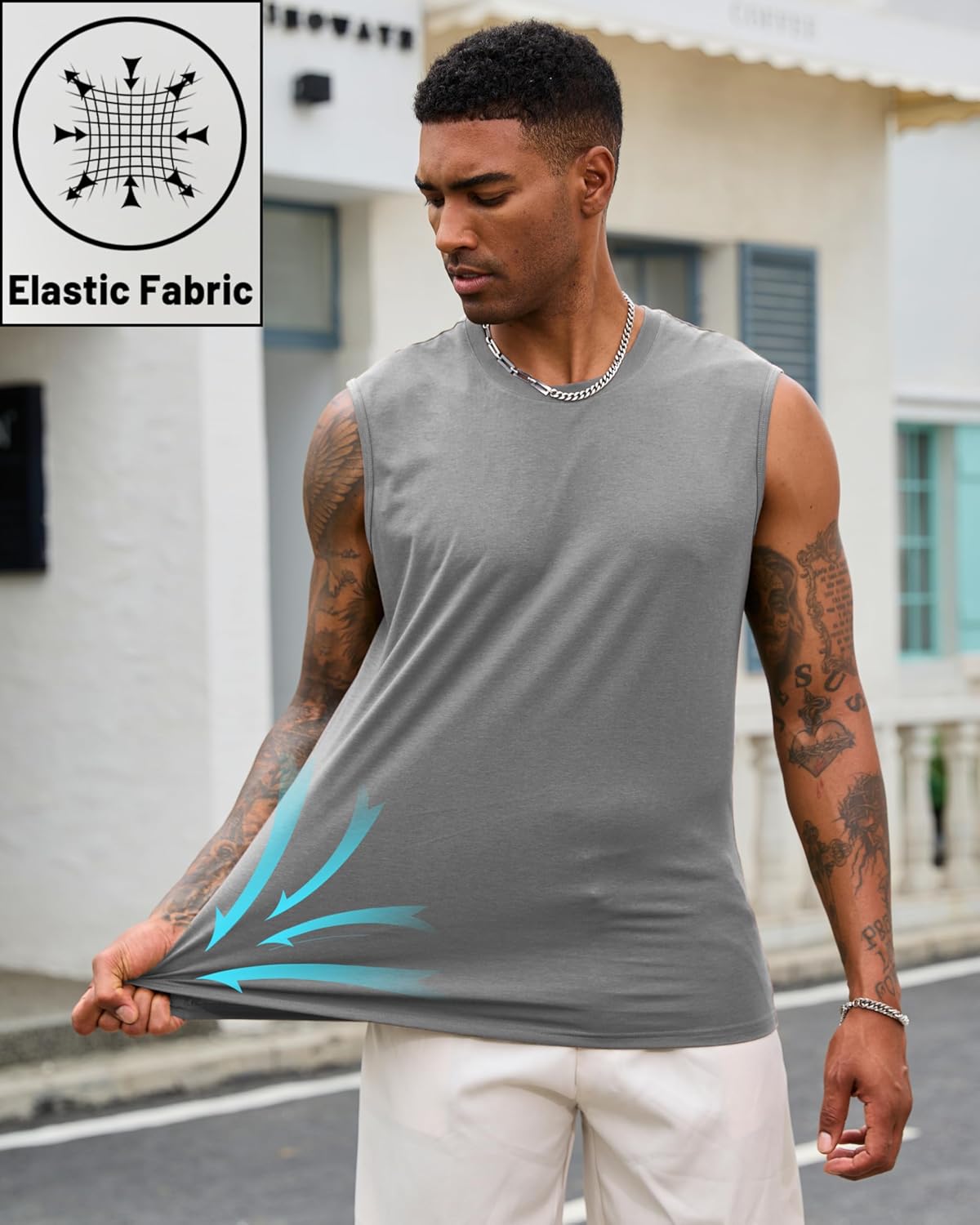 EKLENTSON Men's Tank Tops UPF 50+ Sleeveless Shirt Lightweight Cooling Muscle Tee Sun Protection Quick Dry Workout Shirt - Image 2