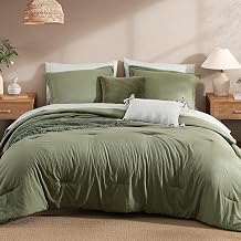 Monbix Full Size Comforter Sets-7 Pieces Soft Bed in a Bag Full Bedding Set
