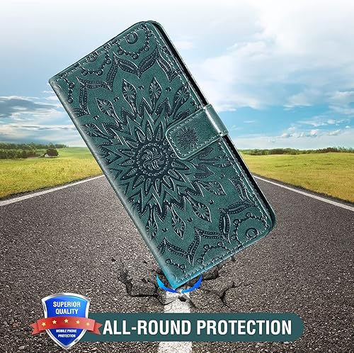 Miniatura 7 de Funda de teléfono para Samsung Galaxy A50 con protector de pantalla de vidrio templado, funda magnética de cuero, soporte para tarjetas, accesorios
