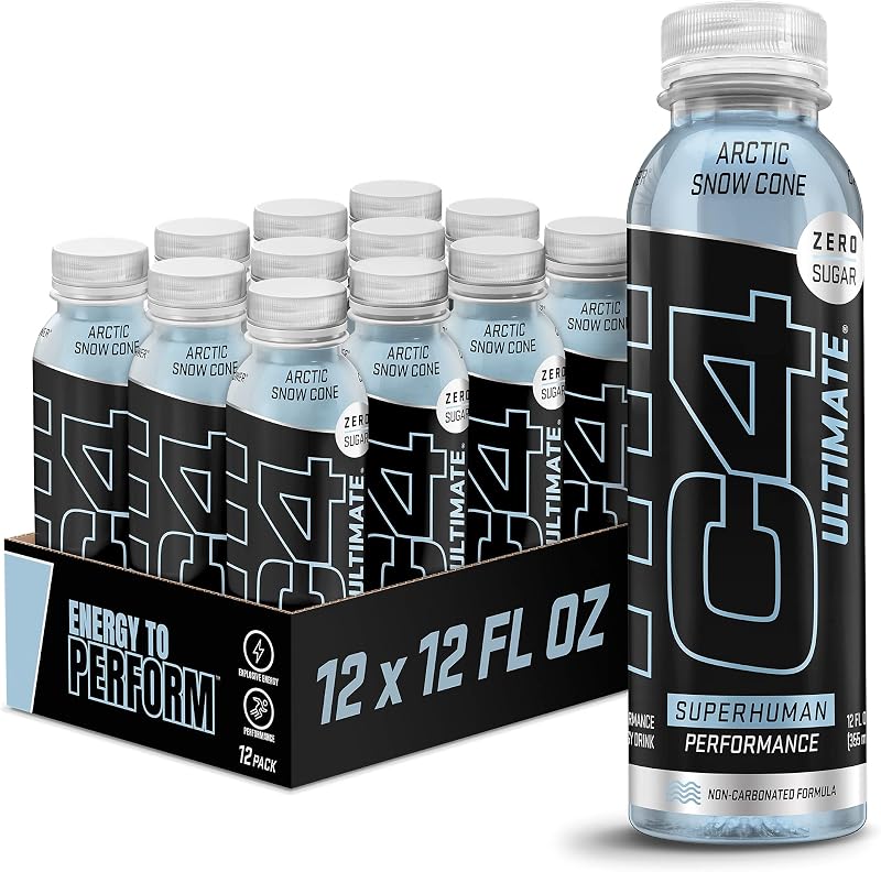 Bebida energética C4 Ultimate sin carbonatación y sin azúcar, bebida preentrenamiento + beta alanina, 12 onzas líquidas (paquete de 12)