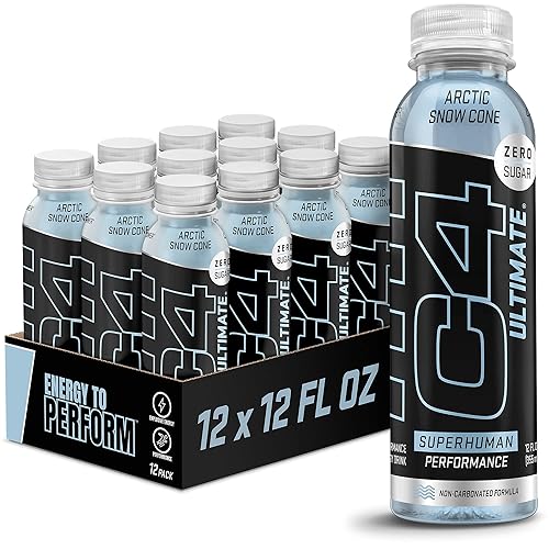 C4 Ultimate - Bebida energética sin carbono sin azúcar, bebida preentrenamiento + beta alanina, 12 onzas líquidas (paquete de 12)