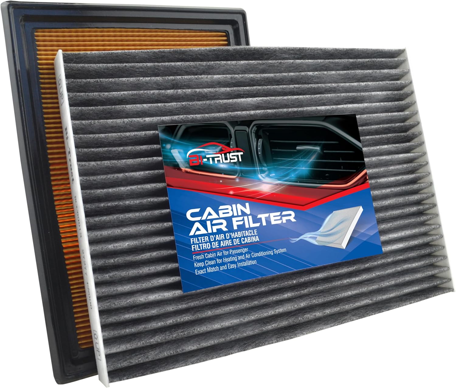 Engine Air Filter and Cabin Air Filter Combo Replacement for Nissan Rogue 2008-2013, Sentra 2007-2012 L4 2.5L, Replaces CF10550, AF6900, Durable Plastic & Carbon Fiber Media