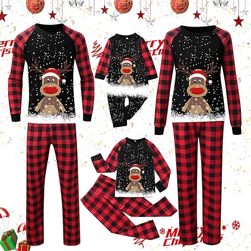 Miniatura 2 de Pijamas de Navidad para la familia, conjunto de pijamas de Navidad 2023, ropa de dormir divertida con estampado de Papá Noel, pijamas familiares a