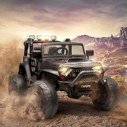 Miniatura 2 de cuoote Vehículos eléctricos grandes de 12 V camiones motorizados de 2 asientos con control remoto luces LED música suspensión de ruedas Bluetooth