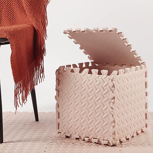 Miniatura 4 de Shihanee 64 tapetes de espuma para bebé, tapetes de juego a granel con bordes entrelazados para niños, bebés, sala de juegos, guardería, gimnasio