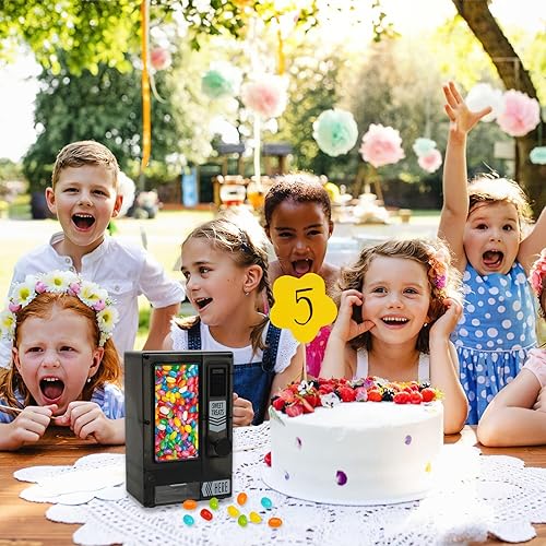Miniatura 5 de YOBRO Dispensador de dulces, bonita máquina expendedora para escritorio, máquina manual de dulces, dispensar mini caramelos, regalo de cumpleaños y