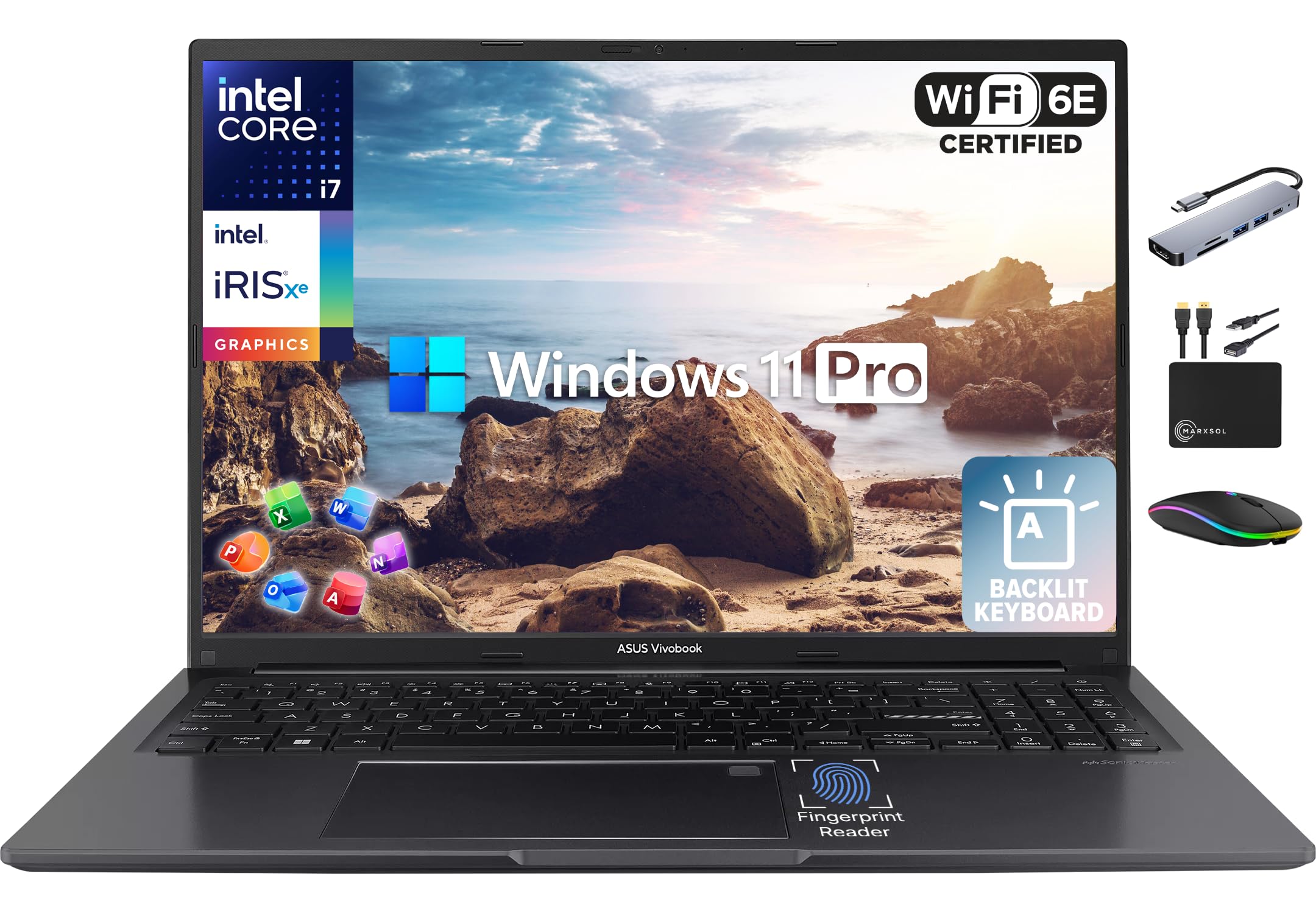 ASUS Vivobook 16 Business Laptop 2026, 13th Intel i7, 16GB RAM, 1TB Storage