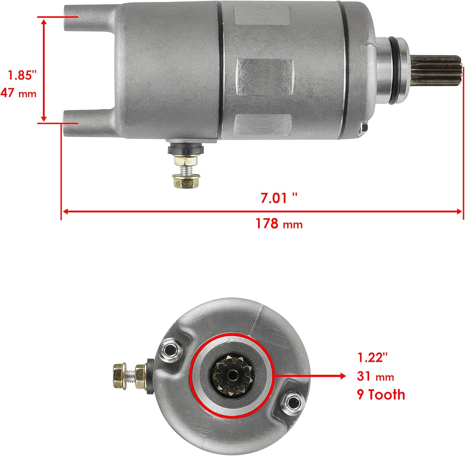 Caltric Starter Compatible With Yamaha Timberwolf 250 YFB250 1992 1993 1994 1995 1996 1997 1998 1999 2000
