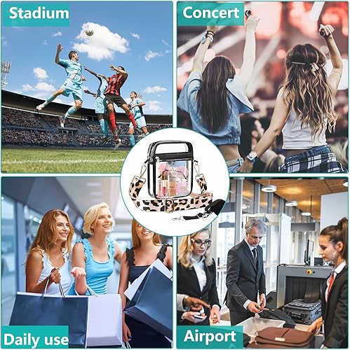 Miniatura 6 de WEDDINGHELPER Bolso cruzado transparente, correa ajustable aprobada para estadios para conciertos, eventos deportivos