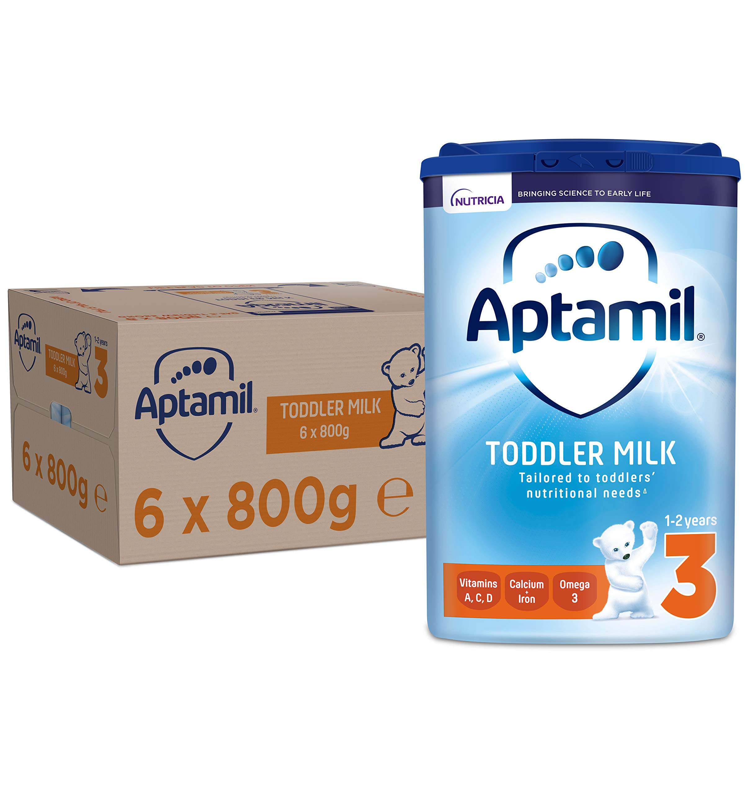 Aptamil 3 Toddler Baby Milk Powder Formula 1-2 Years 800g (Pack of 6)