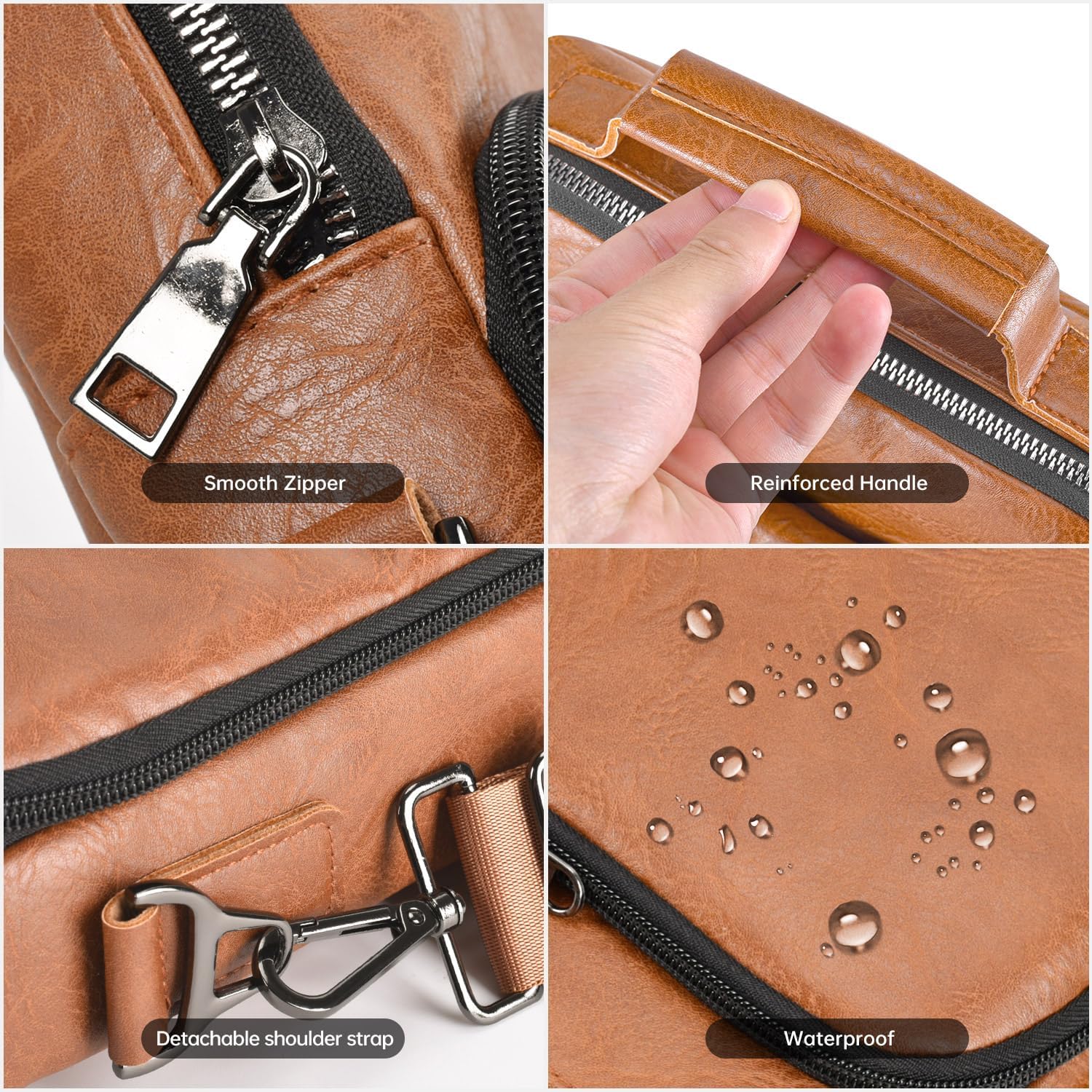 13 Inch Leather Laptop Sleeve Bag for 2026 MacBook Neo A18 Pro A3404, 2026-2022 MacBook Air 13 M5 M4 M3 A3449 A3240 A3113, Protective Carrying Bag Travel Case with Accessory Pockets, Brown