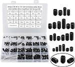 340Pcs Metric M2.5/M3/M4/M5/M6/M8 304 Stainless Steel Allen Head Hex Socket Cone Point Set Screws,Internal Hex Drive Grub Screws,Tip Point Headless Set Screw Assortment Kit with 6 Hex Wrenches