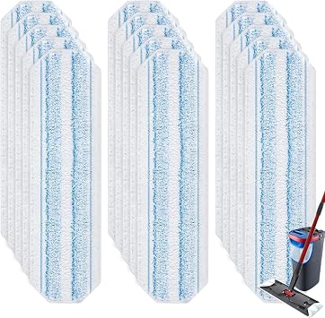15 Pack Microfiber Mop Pads for O-Cedar H2prO Flat Mop System, Washable and Reusable Mop Replacement Heads for Floor Deep Cleaning, Mop Pad Refills for Wet Dry Floor