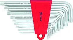 MTX Jogo de Chaves Hexagonais Torx Curtas com Acabamento Acetinado, Kit de Chaves Torx Resistentes