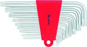 MTX Jogo de Chaves Hexagonais Torx Curtas com Acabamento Acetinado, Kit de Chaves Torx Resistentes