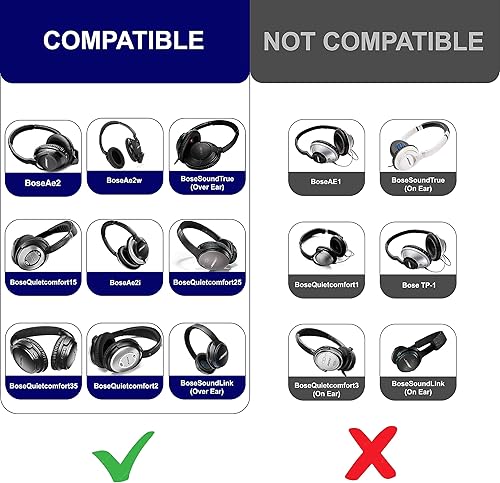 Miniatura 3 de Bose - Almohadillas de repuesto para auriculares Bose Quiet Comfort 35, almohadillas de repuesto suaves para Bose - QC 35, QC25, QC15, QC2, Ae2,