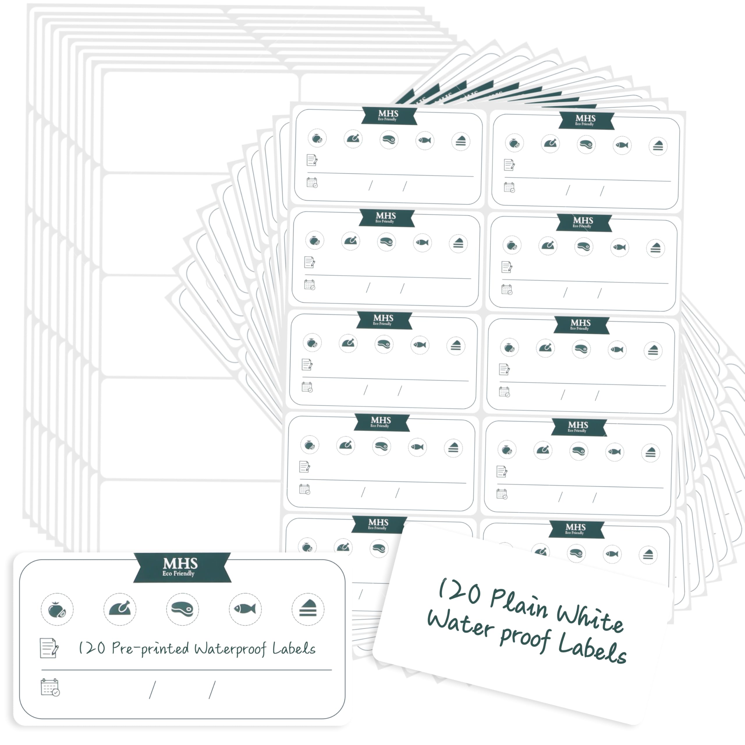 Shazeel Freeze Labels Easy Peel Off 110 Pcs White Removable Frozen Labels For Food Storage - 6x3cm Waterproof And Sticky Food Labels Stickers For