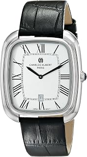 Charles-Hubert, Paris Men's 3963-W Premium Collection Analog Display Japanese Quartz Black Watch