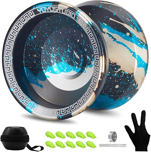 YOYOSTUDIO T16 Yoyo profesional sensible para principiantes, yoyo de doble propósito para niños y adultos, trucos de metal Yoyo con kit de
