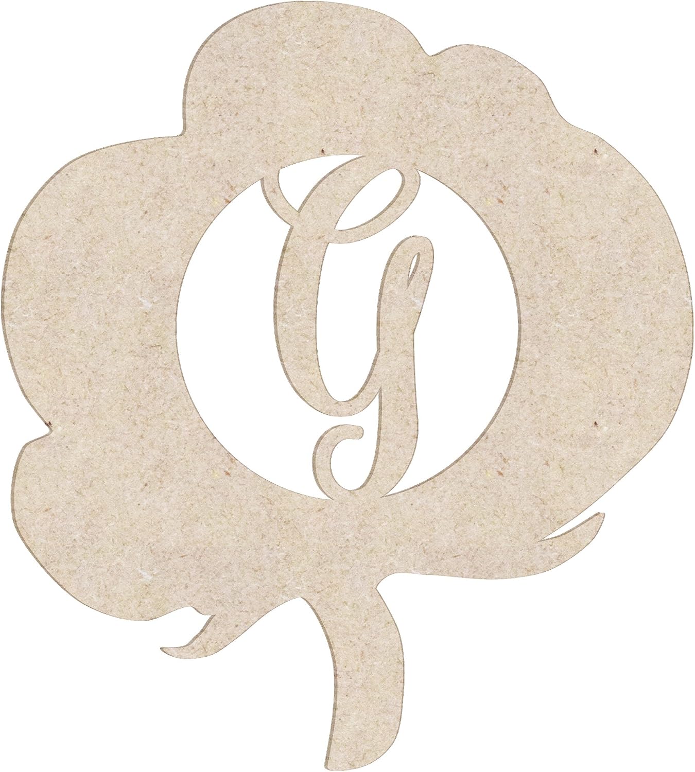 16" Cotton Monogram Letter Unfinished Wood Initial A (Sizes 12"-30")