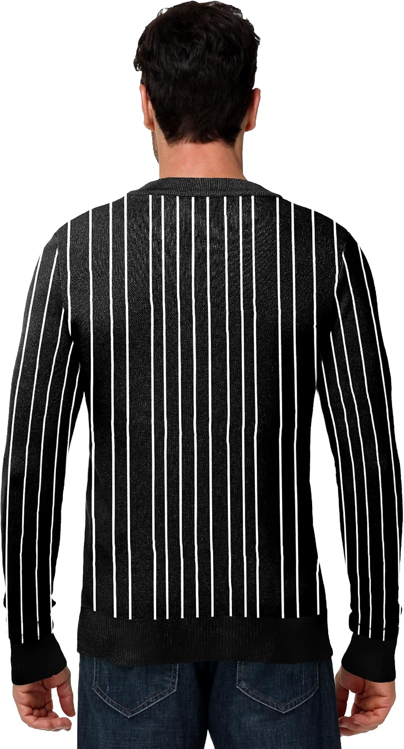 AOBUTE Halloween Spooky Sweater for Men Funny Printed Knit Pullover Top