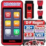 Autel MD600CV Heavy Duty Truck Scanner with D-P*F Regen/VGT Programming, Diesel Truck Full-System Diagnostic Scan Tool, 30+ Reset for Cummins, Detroit, Caterpillar, Volvo, Paccar, Dodge, Hino,Thomas