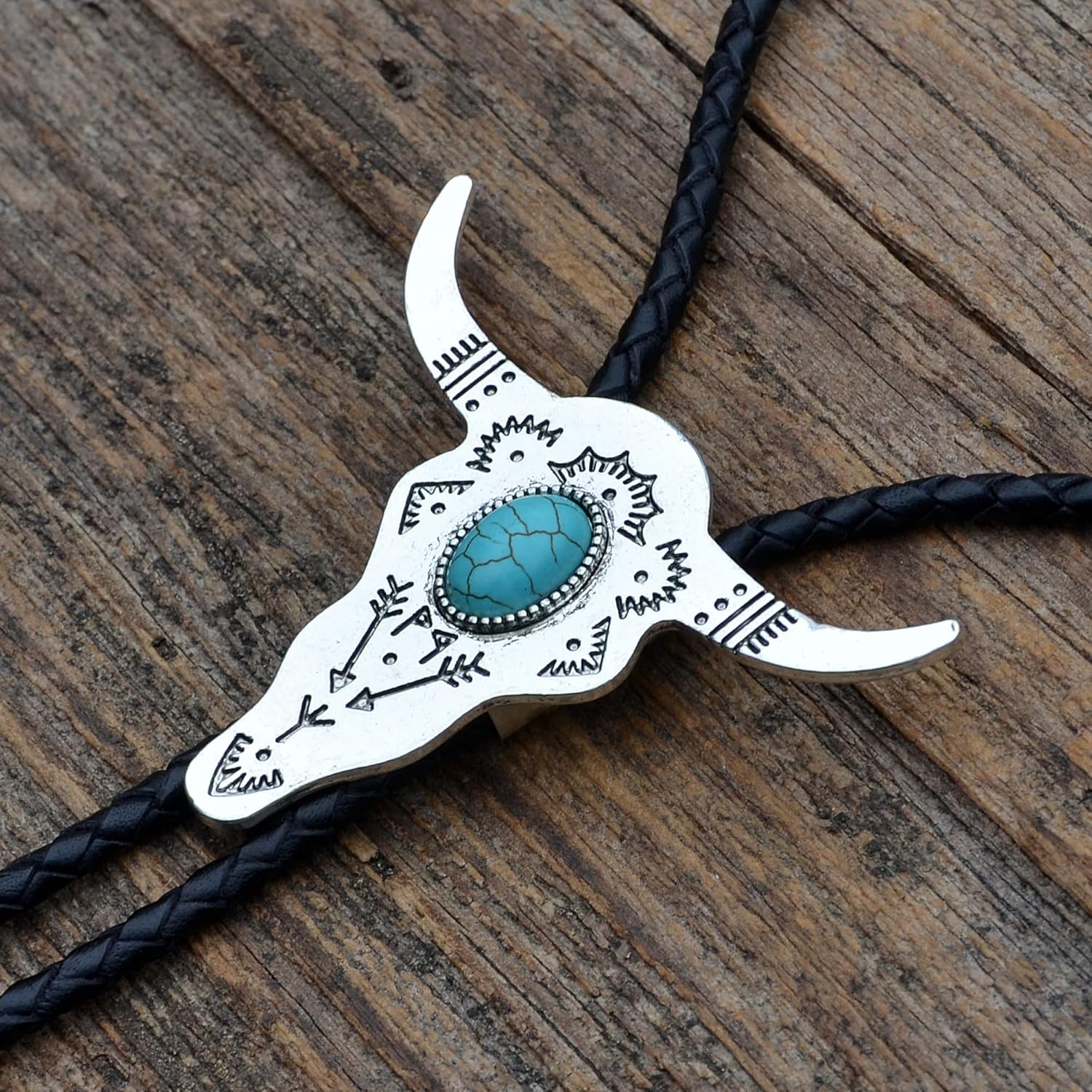 Cow Skull With Turquoise Bolo Tie