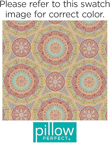 Miniatura 4 de Pillow Perfect Delancey Jubilee - Cojines de asiento para exteriores e interiores (parte trasera redonda), 2 unidades (paquete de 1), naranja