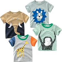 Boys 4-Pack Excavator Short Sleeve Crewneck T-Shirts Top Tee Size 2-7 Years Toddler Boys Value Pack Cotton T-Shirt