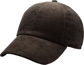 Newhattan Solid Corduroy 100% Cotton Vintage Unisex Adjustable Baseball Cap (Olive)