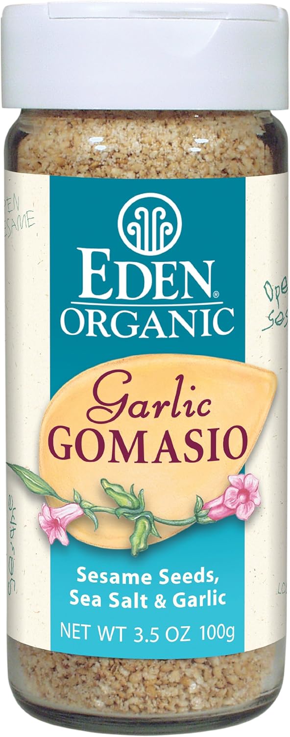 Eden Organic Garlic Gomasio, Sesame Seeds, Sea Salt & Garlic, 3.5-Ounce Shakers (Pack of 12)