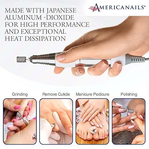 Miniatura 5 de Americanails Pro-Series Zebra, grano medio 150, bandas de lijado profesionales para lima de uñas acrílicas, juego de brocas de lijado E-File - 100