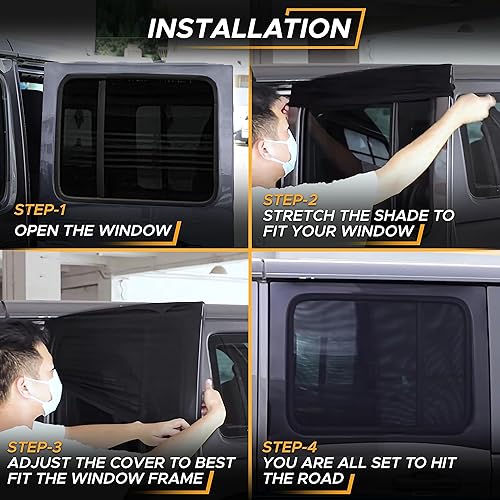 Miniatura 8 de EcoNour Parasol para ventana trasera para Jeep Wrangler  Pantalla de malla para ventanas laterales deslumbramiento solar y protección UV  Parasol