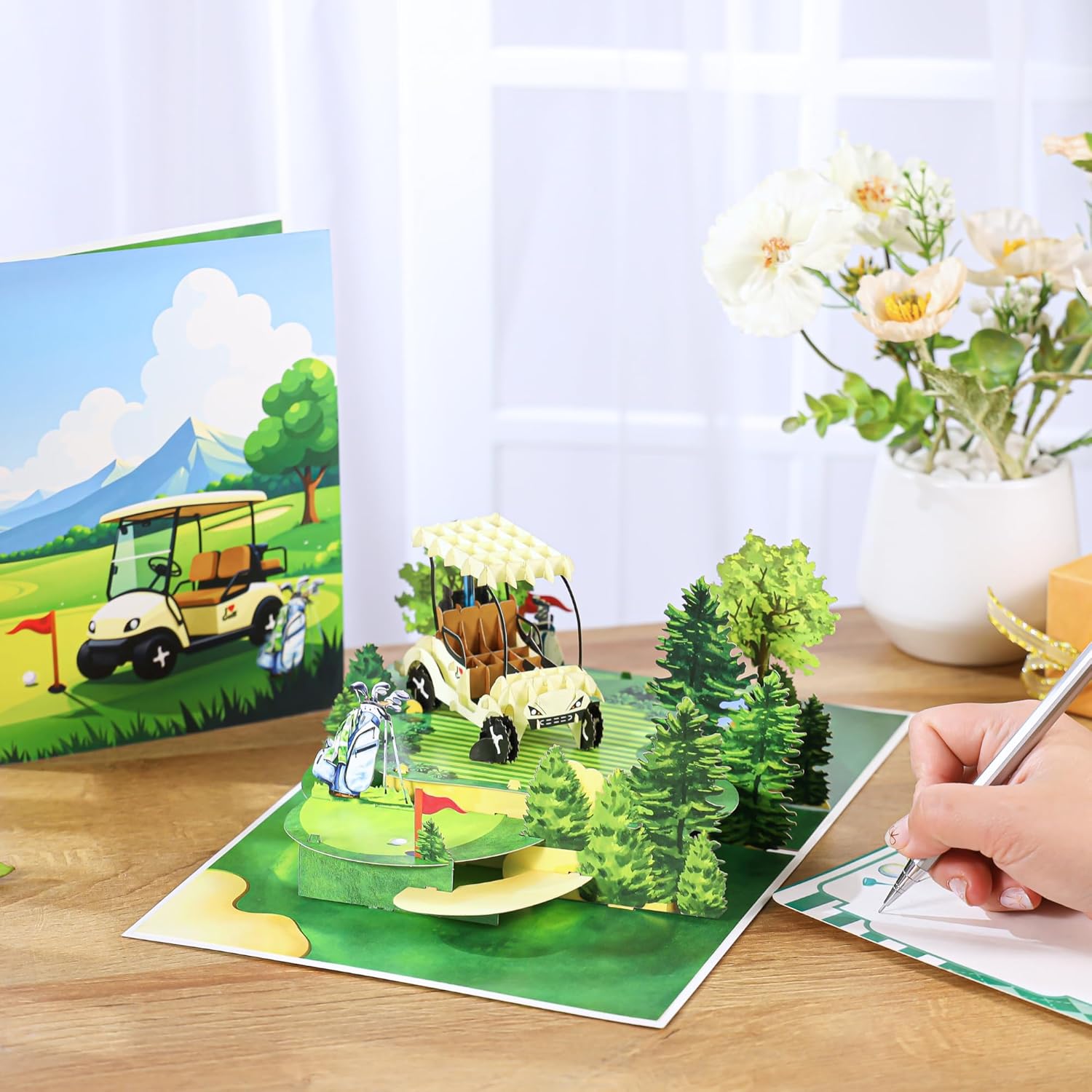 Golf Pop Up Birthday Card, 3D Golf Fathers Day Cards for Dad, Husband, Grandpa, Pap, Him, Men, Golfers; All-Occasion, Congratulations, Thank You, Father’s Day, Retirement for Boss, Coworker, 6x8 In - Image 5