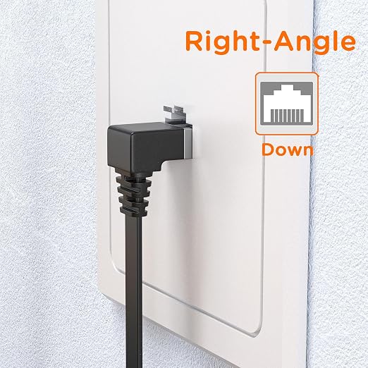 Cable Ethernet Cat6 Plano 20 pies Conector RJ45 ángulo 90° miniatura 3