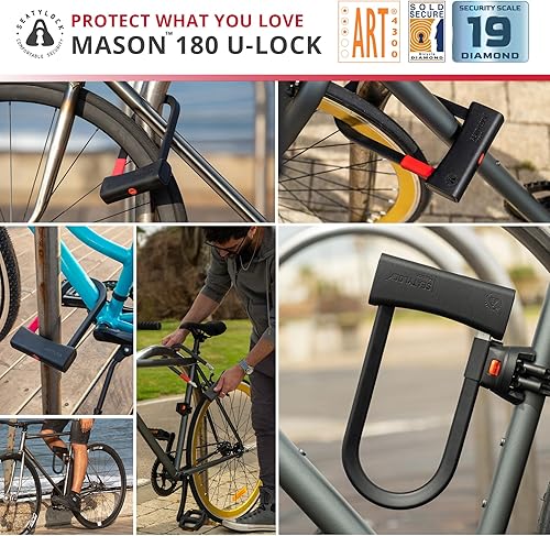 Miniatura 5 de Seatylock Mason Bike U Lock  Patentado resistente antirrobo diamante seguro ULock  Herramienta de seguridad de bicicleta de ultra seguridad con