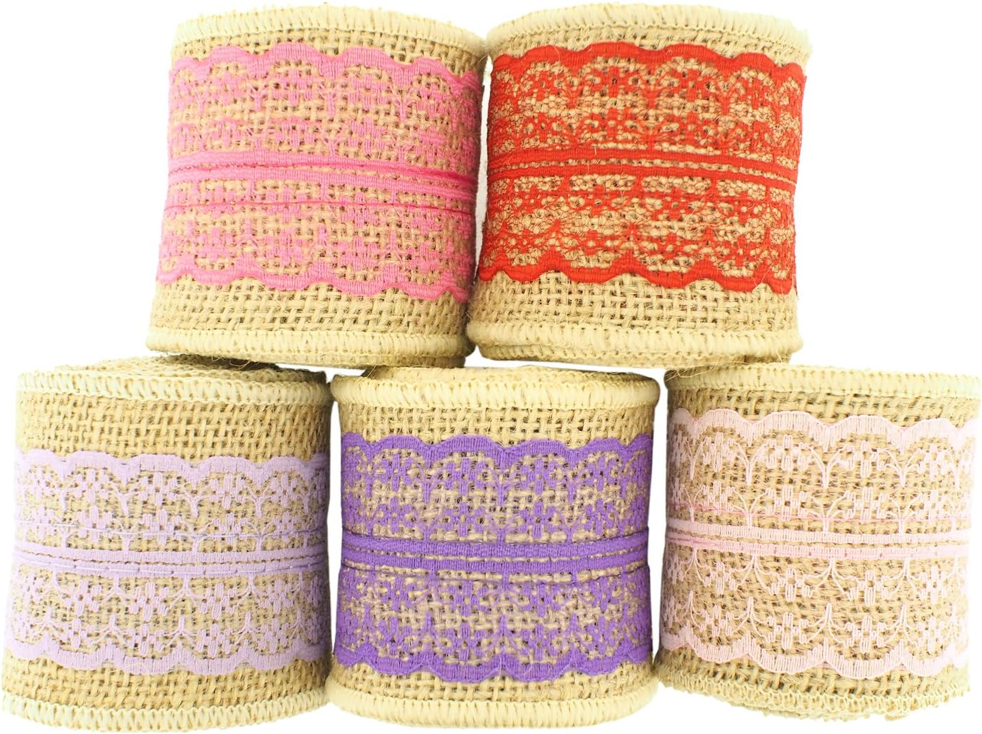 Trimweaver 10Yard 2.5" Natural Burlap Ribbon with Lace